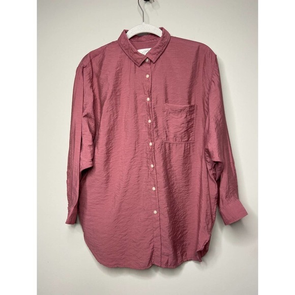 LOFT Petites Pink Button Up Shirt Size SP - Picture 1 of 6